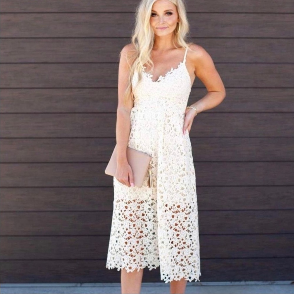 NWT Lace Buttercream Midi Dress by ASTR